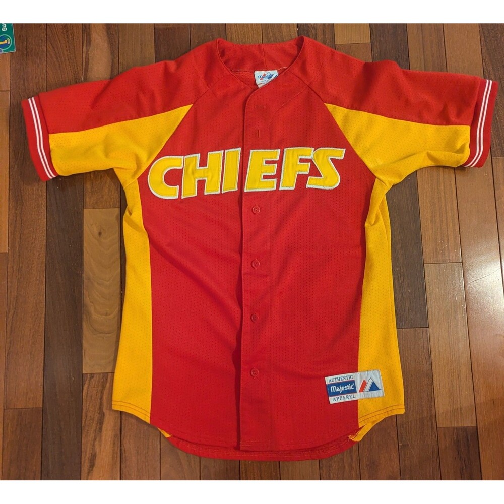 Vintage NFL Kansas City Chiefs Majestic Baseball Jersey Mens Medium Red